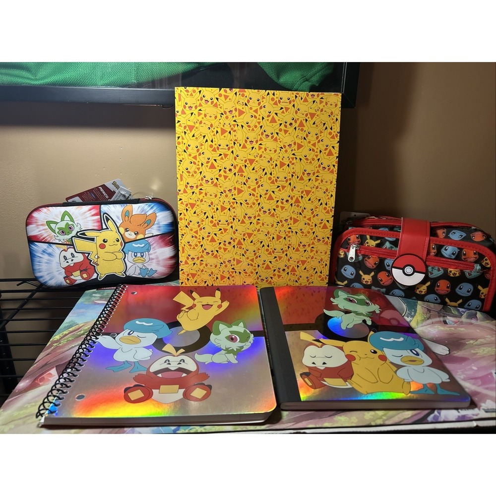 POKEMON Back To School Pencil/Utility Case‎ Notebook, Folder, Pencil Cases Lot